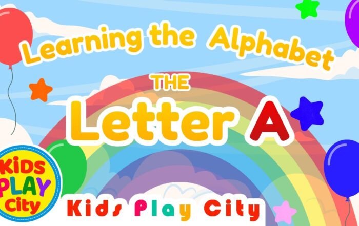Letter A for kids learning the alphabet with fun and colours