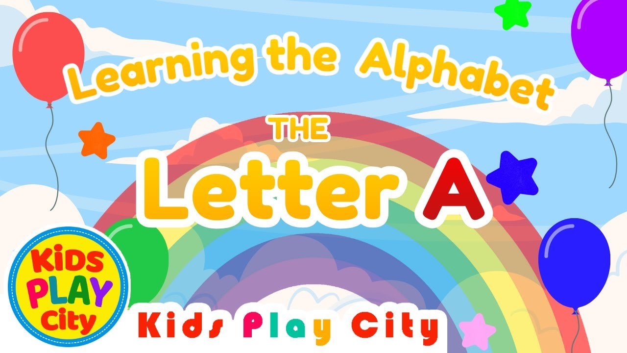 Letter A for kids learning the alphabet with fun and colours